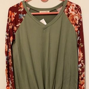 Small Green Floral Top